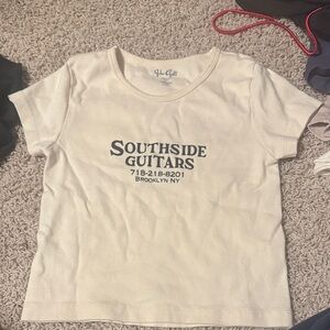 Cream brandy Melville cropped tee